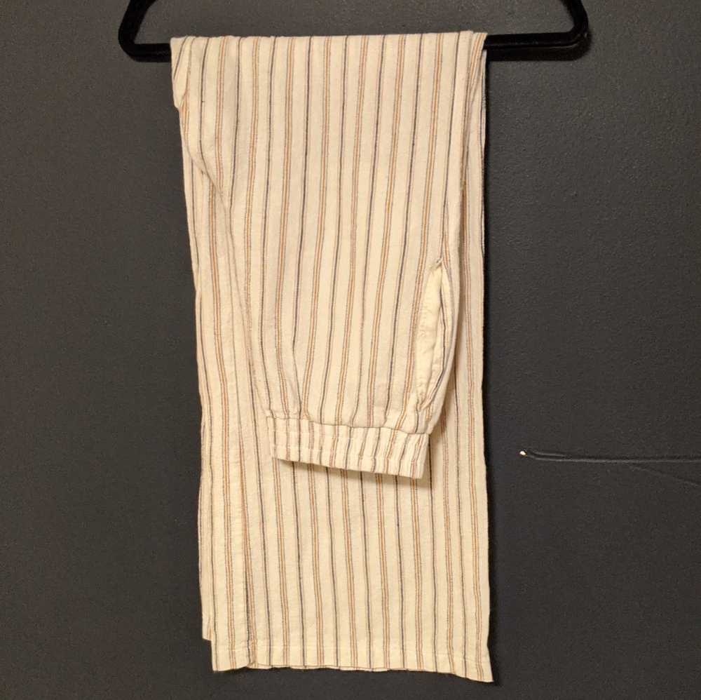 Forever 21 White Stripe Linen Pants
